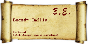 Becsár Emília névjegykártya